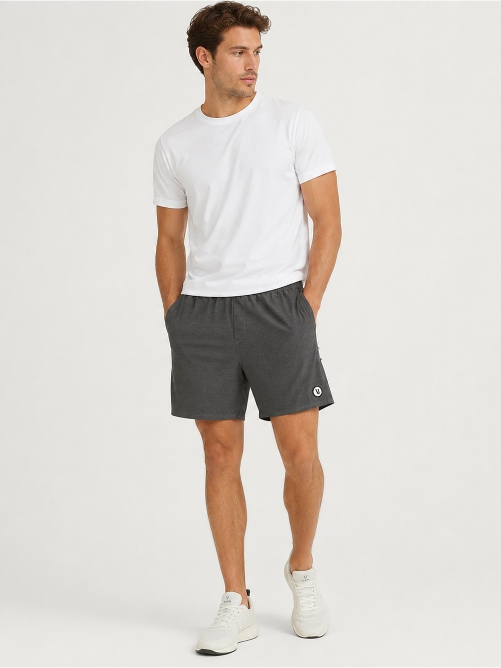 Vuori Men’s XL Charcoal Gray Performance Athletic Shorts Zip Pocket Stretch